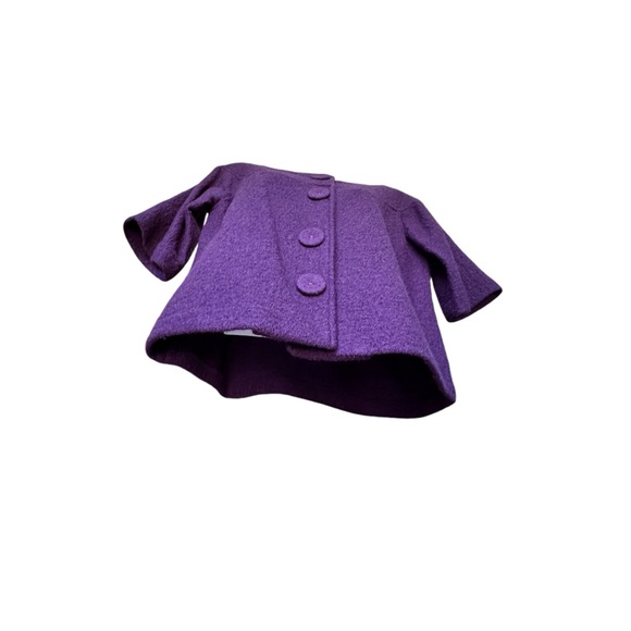 Wool Elbow Sleeve Cardigan / Coat Large Snap Closures Classic Oversized Small - Picture 6 of 10